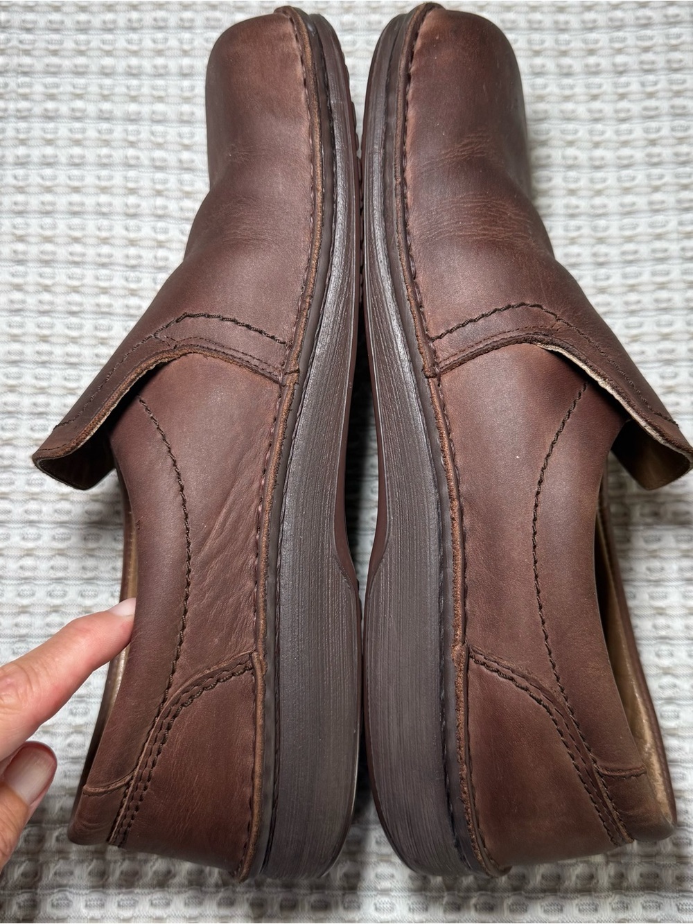 Birkenstock Women’s Slip On Clogs Loafers Brown Leather Shoes Size US 11 EU 41 - Picture 5 of 8